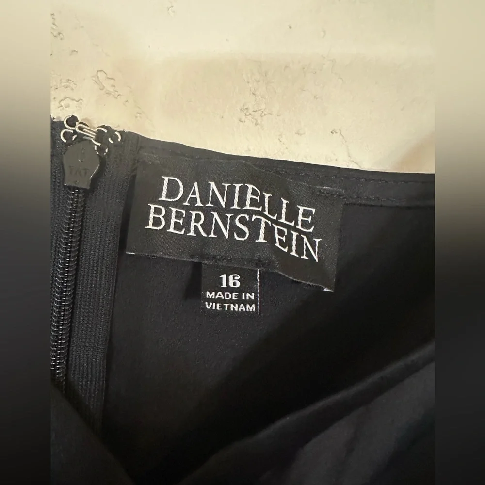 DANIELLE‎ BERNSTEIN Black Satin Tie-Shoulder Slip Dress